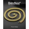 ChainsHouse Miami Cuban Link Chain Necklace for Men, 4.8mm/6mm/10mm/14mm Width, 14K Gold Plated/Stainless Steel/Black Mens Chunky Hip Hop Necklace Curb Chains, 14″-30″ Length, Come Gift Box(E: gold-10mm)