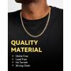 ChainsHouse Miami Cuban Link Chain Necklace for Men, 4.8mm/6mm/10mm/14mm Width, 14K Gold Plated/Stainless Steel/Black Mens Chunky Hip Hop Necklace Curb Chains, 14″-30″ Length, Come Gift Box(D: gold-4.8mm)