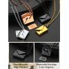 ChainsHouse Personalized Locket Necklace, Custom Envelope Necklaces with Photo Message Engraved for Women, Stainless Steel/Black/Gold/Rose Gold Plated Memorial Gift for Wife (with Gift Box)(B – Love You Envelope-Black)