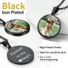 ChainsHouse Personalized Photo Necklace Men Women, Stainless Steel/18K Gold Plated Chain, Custom Picture Image Engrave Text Rectangular/Heart/Oval/Dogtag Pendant DIY Memorial Jewelry,Send Gift Box(L: Round Shape – Photo&Text-Black)
