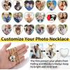 ChainsHouse Personalized Photo Necklace Men Women, Stainless Steel/18K Gold Plated Chain, Custom Picture Image Engrave Text Rectangular/Heart/Oval/Dogtag Pendant DIY Memorial Jewelry,Send Gift Box(B: Heart-Gold)