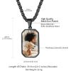 ChainsHouse Personalized Photo Necklace Men Women, Stainless Steel/18K Gold Plated Chain, Custom Picture Image Engrave Text Rectangular/Heart/Oval/Dogtag Pendant DIY Memorial Jewelry,Send Gift Box(R: Octagon Tag – 2 sided Photos-Black)