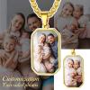 ChainsHouse Personalized Photo Necklace Men Women, Stainless Steel/18K Gold Plated Chain, Custom Picture Image Engrave Text Rectangular/Heart/Oval/Dogtag Pendant DIY Memorial Jewelry,Send Gift Box(R: Octagon Tag – 2 sided Photos-Gold)