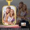 ChainsHouse Personalized Photo Necklace Men Women, Stainless Steel/18K Gold Plated Chain, Custom Picture Image Engrave Text Rectangular/Heart/Oval/Dogtag Pendant DIY Memorial Jewelry,Send Gift Box(F: Rectangle-Gold)