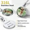 ChainsHouse Personalized Photo Necklace Men Women, Stainless Steel/18K Gold Plated Chain, Custom Picture Image Engrave Text Rectangular/Heart/Oval/Dogtag Pendant DIY Memorial Jewelry,Send Gift Box(L: Round Shape – Photo&Text-Steel)
