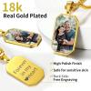 ChainsHouse Personalized Photo Necklace Men Women, Stainless Steel/18K Gold Plated Chain, Custom Picture Image Engrave Text Rectangular/Heart/Oval/Dogtag Pendant DIY Memorial Jewelry,Send Gift Box(N: Octagon Tag – Photo&Text-Gold)