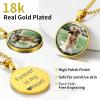 ChainsHouse Personalized Photo Necklace Men Women, Stainless Steel/18K Gold Plated Chain, Custom Picture Image Engrave Text Rectangular/Heart/Oval/Dogtag Pendant DIY Memorial Jewelry,Send Gift Box(L: Round Shape – Photo&Text-Gold)