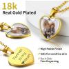 ChainsHouse Personalized Photo Necklace Men Women, Stainless Steel/18K Gold Plated Chain, Custom Picture Image Engrave Text Rectangular/Heart/Oval/Dogtag Pendant DIY Memorial Jewelry,Send Gift Box(K: Heart – Photo&Text-Gold)