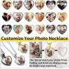 ChainsHouse Personalized Photo Necklace Men Women, Stainless Steel/18K Gold Plated Chain, Custom Picture Image Engrave Text Rectangular/Heart/Oval/Dogtag Pendant DIY Memorial Jewelry,Send Gift Box(K: Heart – Photo&Text-Steel)