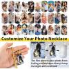 ChainsHouse Personalized Photo Necklace Men Women, Stainless Steel/18K Gold Plated Chain, Custom Picture Image Engrave Text Rectangular/Heart/Oval/Dogtag Pendant DIY Memorial Jewelry,Send Gift Box(E: Octagonal Tag-Gold)