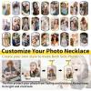 ChainsHouse Personalized Photo Necklace Men Women, Stainless Steel/18K Gold Plated Chain, Custom Picture Image Engrave Text Rectangular/Heart/Oval/Dogtag Pendant DIY Memorial Jewelry,Send Gift Box(Q: Military Tag – 2 sided Photos-Black)