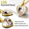 ChainsHouse Personalized Photo Necklace Men Women, Stainless Steel/18K Gold Plated Chain, Custom Picture Image Engrave Text Rectangular/Heart/Oval/Dogtag Pendant DIY Memorial Jewelry,Send Gift Box(O: Heart – 2 sided Photos-Gold)
