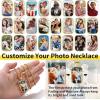 ChainsHouse Personalized Photo Necklace Men Women, Stainless Steel/18K Gold Plated Chain, Custom Picture Image Engrave Text Rectangular/Heart/Oval/Dogtag Pendant DIY Memorial Jewelry,Send Gift Box(F: Rectangle-Gold)
