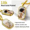 ChainsHouse Personalized Photo Necklace Men Women, Stainless Steel/18K Gold Plated Chain, Custom Picture Image Engrave Text Rectangular/Heart/Oval/Dogtag Pendant DIY Memorial Jewelry,Send Gift Box(R: Octagon Tag – 2 sided Photos-Gold)