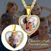ChainsHouse Personalized Photo Necklace Men Women, Stainless Steel/18K Gold Plated Chain, Custom Picture Image Engrave Text Rectangular/Heart/Oval/Dogtag Pendant DIY Memorial Jewelry,Send Gift Box(O: Heart – 2 sided Photos-Gold)