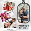 ChainsHouse Personalized Photo Necklace Men Women, Stainless Steel/18K Gold Plated Chain, Custom Picture Image Engrave Text Rectangular/Heart/Oval/Dogtag Pendant DIY Memorial Jewelry,Send Gift Box(N: Octagon Tag – Photo&Text-Black)