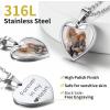 ChainsHouse Personalized Photo Necklace Men Women, Stainless Steel/18K Gold Plated Chain, Custom Picture Image Engrave Text Rectangular/Heart/Oval/Dogtag Pendant DIY Memorial Jewelry,Send Gift Box(K: Heart – Photo&Text-Steel)