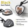 ChainsHouse Personalized Photo Necklace Men Women, Stainless Steel/18K Gold Plated Chain, Custom Picture Image Engrave Text Rectangular/Heart/Oval/Dogtag Pendant DIY Memorial Jewelry,Send Gift Box(K: Heart – Photo&Text-Black)