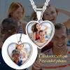 ChainsHouse Personalized Photo Necklace Men Women, Stainless Steel/18K Gold Plated Chain, Custom Picture Image Engrave Text Rectangular/Heart/Oval/Dogtag Pendant DIY Memorial Jewelry,Send Gift Box(O: Heart – 2 sided Photos-Steel)