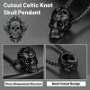 ChainsHouse Skull Necklace for Men, Retro Gothic Punk Jewelry Biker Necklace for Men Women Free Engraving Stainless Steel Dog Tag Pendant Necklace,with Gift Box(04. Skull Head-Black)