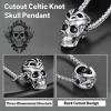 ChainsHouse Skull Necklace for Men, Retro Gothic Punk Jewelry Biker Necklace for Men Women Free Engraving Stainless Steel Dog Tag Pendant Necklace,with Gift Box(04. Skull Head-Steel)