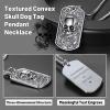 ChainsHouse Skull Necklace for Men, Retro Gothic Punk Jewelry Biker Necklace for Men Women Free Engraving Stainless Steel Dog Tag Pendant Necklace,with Gift Box(03. Dogtag-Steel)