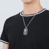 ChainsHouse Skull Necklace for Men, Retro Gothic Punk Jewelry Biker Necklace for Men Women Free Engraving Stainless Steel Dog Tag Pendant Necklace,with Gift Box(03. Dogtag-Steel)