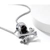 ChainsHouse Skull Necklace for Men, Retro Gothic Punk Jewelry Biker Necklace for Men Women Free Engraving Stainless Steel Dog Tag Pendant Necklace,with Gift Box(02. Crossbone-Steel)