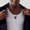 ChainsHouse Skull Necklace for Men, Retro Gothic Punk Jewelry Biker Necklace for Men Women Free Engraving Stainless Steel Dog Tag Pendant Necklace,with Gift Box(01. Flame -Black)