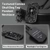 ChainsHouse Skull Necklace for Men, Retro Gothic Punk Jewelry Biker Necklace for Men Women Free Engraving Stainless Steel Dog Tag Pendant Necklace,with Gift Box(03. Dogtag-Black)