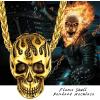 ChainsHouse Skull Necklace for Men, Retro Gothic Punk Jewelry Biker Necklace for Men Women Free Engraving Stainless Steel Dog Tag Pendant Necklace,with Gift Box(01. Flame -Gold)