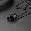 ChainsHouse Skull Necklace for Men, Retro Gothic Punk Jewelry Biker Necklace for Men Women Free Engraving Stainless Steel Dog Tag Pendant Necklace,with Gift Box(04. Skull Head-Black)