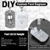 ChainsHouse Skull Necklace for Men, Retro Gothic Punk Jewelry Biker Necklace for Men Women Free Engraving Stainless Steel Dog Tag Pendant Necklace,with Gift Box(03. Dogtag-Steel)