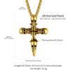 ChainsHouse Skull Necklace for Men, Retro Gothic Punk Jewelry Biker Necklace for Men Women Free Engraving Stainless Steel Dog Tag Pendant Necklace,with Gift Box(07. Cross -Gold)