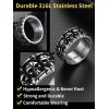 ChainsHouse Skull Rings for Men, Stainless Steel/Black Plated Gothic Rings, Skeleton Cocktail Party Biker Ring, Offer Custom Service, Size 7-14, Send Gift Box(A: Engrave-stainless-Custom)