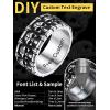 ChainsHouse Skull Rings for Men, Stainless Steel/Black Plated Gothic Rings, Skeleton Cocktail Party Biker Ring, Offer Custom Service, Size 7-14, Send Gift Box(A: Engrave-stainless-Custom)