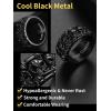 ChainsHouse Skull Rings for Men, Stainless Steel/Black Plated Gothic Rings, Skeleton Cocktail Party Biker Ring, Offer Custom Service, Size 7-14, Send Gift Box(A: 2-black-No Custom)