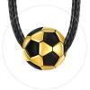 ChainsHouse Sports Football/Basketball/Volleyball/Baseball/Rugby Necklace for Men Women, Gold/Black/Solid Stainless Steel 3D Ball Sport Necklaces Charm Pendants, Sports Fan Ball Jewelry Gifts(02. Football-Gold)