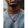 ChainsHouse Sports Football/Basketball/Volleyball/Baseball/Rugby Necklace for Men Women, Gold/Black/Solid Stainless Steel 3D Ball Sport Necklaces Charm Pendants, Sports Fan Ball Jewelry Gifts(03. Basketball-Black)