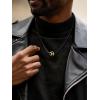 ChainsHouse Sports Football/Basketball/Volleyball/Baseball/Rugby Necklace for Men Women, Gold/Black/Solid Stainless Steel 3D Ball Sport Necklaces Charm Pendants, Sports Fan Ball Jewelry Gifts(02. Football-Gold)