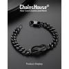 ChainsHouse Square Love Knot Bracelets for Men Braided Leather Stainless Steel Infinity Bracelets with Love Message Card Aniversary Birthday Gift for Men/Love/Husband/Dad(17-To My Husband-Black)
