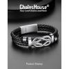 ChainsHouse Square Love Knot Bracelets for Men Braided Leather Stainless Steel Infinity Bracelets with Love Message Card Aniversary Birthday Gift for Men/Love/Husband/Dad(04-To My Son-Braided)