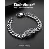 ChainsHouse Square Love Knot Bracelets for Men Braided Leather Stainless Steel Infinity Bracelets with Love Message Card Aniversary Birthday Gift for Men/Love/Husband/Dad(08-To My Love-Steel)