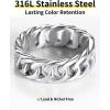ChainsHouse Stainless Steel Band Cuban Link Ring for Men Women, 6.4MM-7MM Wide, Size 07-14, with Gift Box(A: Steel-7MM Wide)