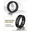 ChainsHouse Stainless Steel Band Cuban Link Ring for Men Women, 6.4MM-7MM Wide, Size 07-14, with Gift Box(B: Black-7MM Wide)