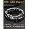 ChainsHouse Stainless Steel Cuban Link Bracelet, 8mm/12mm/17mm Width, 7.5″/8.3″/9″, 18K Gold Plated Chain Wrist Bracelets for Men Women, Send Gift Box(C: Steel-17mm width)