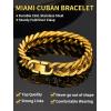 ChainsHouse Stainless Steel Cuban Link Bracelet, 8mm/12mm/17mm Width, 7.5″/8.3″/9″, 18K Gold Plated Chain Wrist Bracelets for Men Women, Send Gift Box(H: Gold-12mm width)