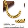 ChainsHouse Stainless Steel Cuban Link Bracelet, 8mm/12mm/17mm Width, 7.5″/8.3″/9″, 18K Gold Plated Chain Wrist Bracelets for Men Women, Send Gift Box(M: Gold-8mm width-custom)