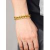 ChainsHouse Stainless Steel Cuban Link Bracelet, 8mm/12mm/17mm Width, 7.5″/8.3″/9″, 18K Gold Plated Chain Wrist Bracelets for Men Women, Send Gift Box(N: Gold-12mm width-custom)