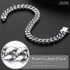 ChainsHouse Stainless Steel Cuban Link Bracelet for Men, 5mm/7mm/9mm/12mm Width, 7.5″/8.3″/9″ Length, Black/18K Gold Plated Chain Wrist Bracelets for Men, with Gift Box(a. 7mm width-steel)